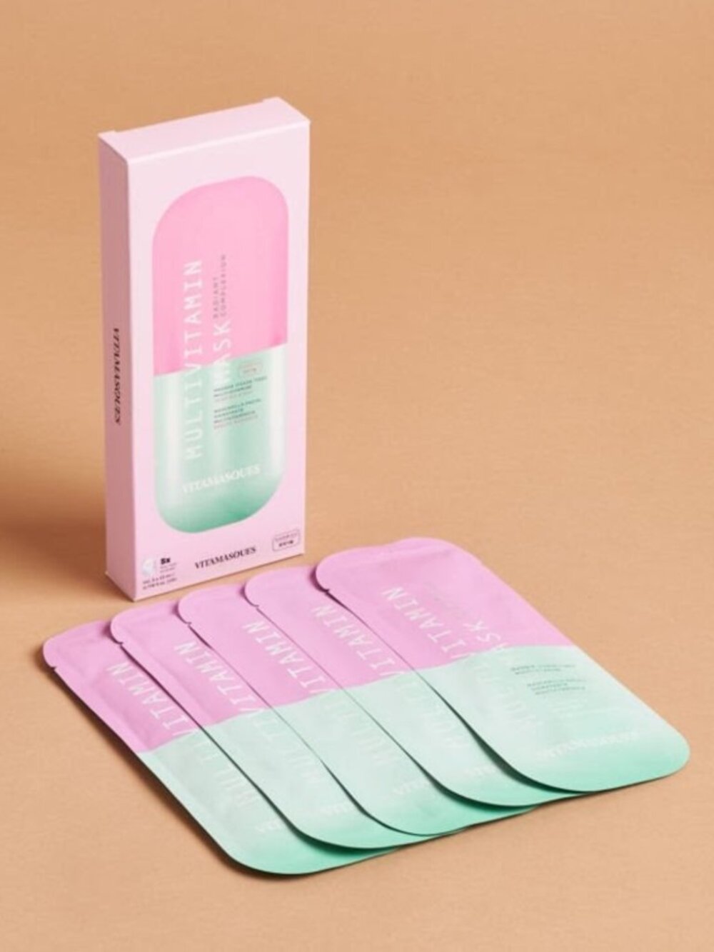 NEW Vitamasques Multi Vitamin 5 x Facial Masks Radiant Complexion